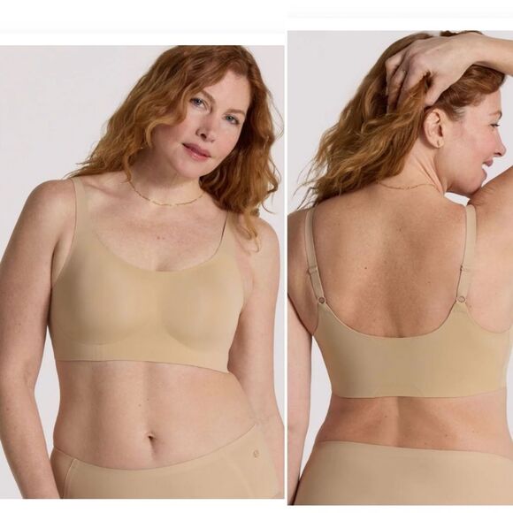 EVELYN & BOBBIE Sand Color Structured Scoop Bra-S - Picture 1 of 5